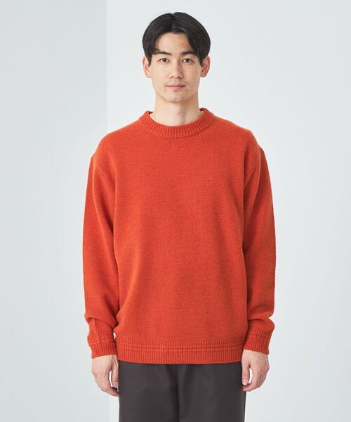 green label relaxing（グリーンレーベルリラクシング）の「ハミルトンラム ワイドカラー ニット（ニット/セーター・メンズ・ライトブルー/グレー/ダークブラウン/オレンジ・S/M/L/XL）」の15枚目の写真