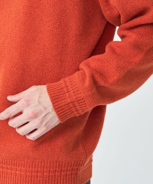 green label relaxing（グリーンレーベルリラクシング）の「ハミルトンラム ワイドカラー ニット（ニット/セーター・メンズ・ライトブルー/グレー/ダークブラウン/オレンジ・S/M/L/XL）」の19枚目の写真