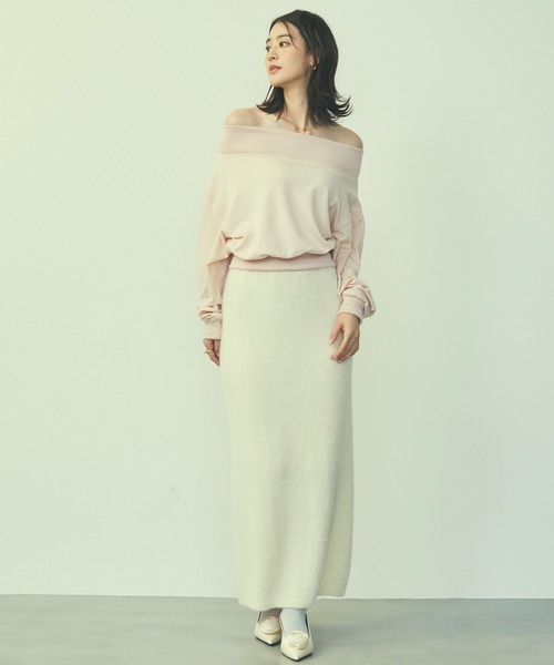 TITTY&CO.（ティティーアンドコー）の「ワンショルダーロゴスウェットトップス（スウェット・レディース・グレー/ピンク/ホワイト・FREE）」の7枚目の写真