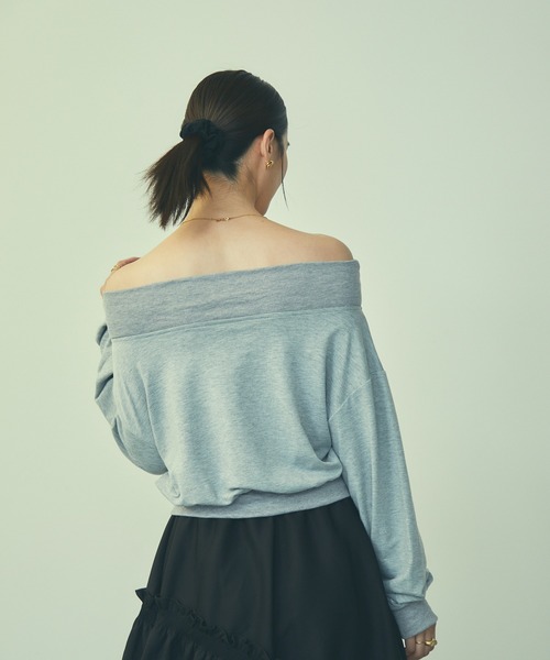 TITTY&CO.（ティティーアンドコー）の「ワンショルダーロゴスウェットトップス（スウェット・レディース・グレー/ピンク/ホワイト・FREE）」の12枚目の写真