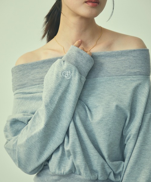 TITTY&CO.（ティティーアンドコー）の「ワンショルダーロゴスウェットトップス（スウェット・レディース・グレー/ピンク/ホワイト・FREE）」の9枚目の写真