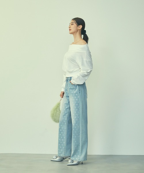 TITTY&CO.（ティティーアンドコー）の「ワンショルダーロゴスウェットトップス（スウェット・レディース・グレー/ピンク/ホワイト・FREE）」の20枚目の写真