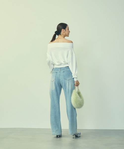 TITTY&CO.（ティティーアンドコー）の「ワンショルダーロゴスウェットトップス（スウェット・レディース・グレー/ピンク/ホワイト・FREE）」の21枚目の写真