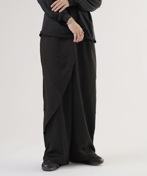 巻きスカート付き スラックスパンツ（スラックス）｜ROOPTOKYO（ループ