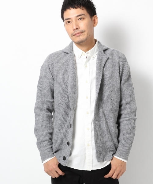 GLOBAL WORK（グローバルワーク）の「7ゲージラムテーラーカーデ/567421（カーディガン/ボレロ・メンズ・ブラック/ネイビー/ダークグレー/グレー・LARGE/X-LARGE/MEDIUM/SMALL）」の2枚目の写真