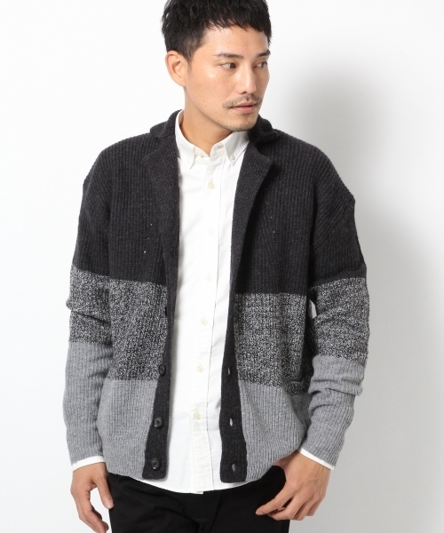 GLOBAL WORK（グローバルワーク）の「7ゲージラムテーラーカーデ/567421（カーディガン/ボレロ・メンズ・ブラック/ネイビー/ダークグレー/グレー・LARGE/X-LARGE/MEDIUM/SMALL）」の3枚目の写真