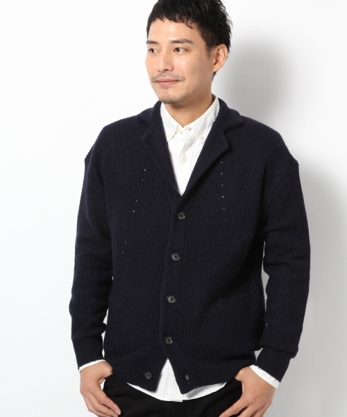 GLOBAL WORK（グローバルワーク）の「7ゲージラムテーラーカーデ/567421（カーディガン/ボレロ・メンズ・ブラック/ネイビー/ダークグレー/グレー・LARGE/X-LARGE/MEDIUM/SMALL）」の5枚目の写真