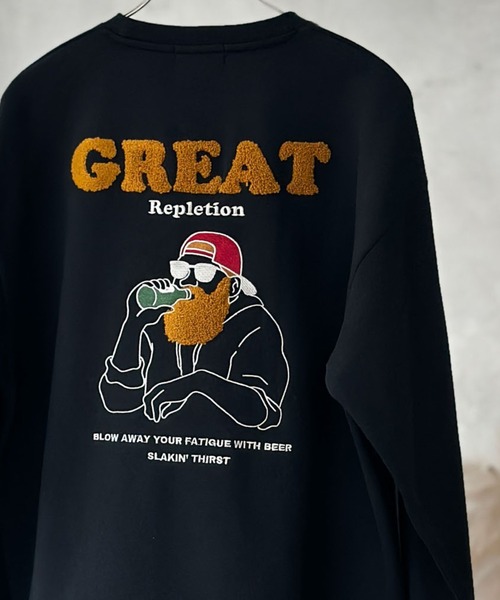 別注限定生産】髭おじさんサガラ刺繍クルーネックトレーナー