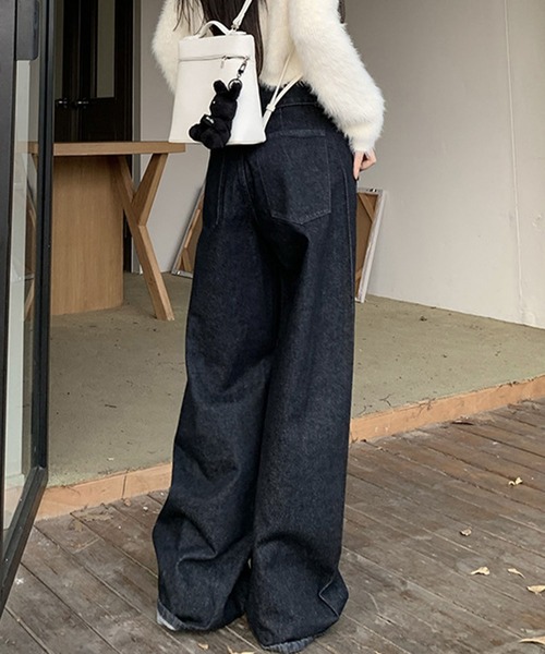 meJane(ミージェーン)の「デニムワイドバギーパンツ(デニムパンツ・レディース・インディゴブルー・L/M/S)」の8枚目の写真