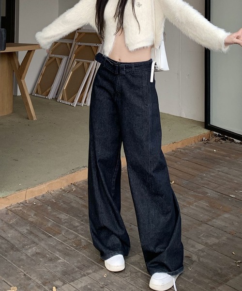 meJane(ミージェーン)の「デニムワイドバギーパンツ(デニムパンツ・レディース・インディゴブルー・L/M/S)」の9枚目の写真