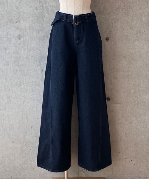 meJane(ミージェーン)の「デニムワイドバギーパンツ(デニムパンツ・レディース・インディゴブルー・L/M/S)」の15枚目の写真