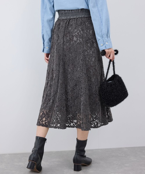 ROPE' PICNIC（ロペピクニック）の「着丈が調節できる起毛レーススカート（スカート・レディース・チャコールグレー/オフホワイト/ピンク・38/36）」の12枚目の写真