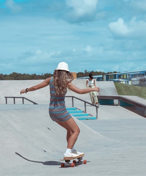 ROXY（ロキシー）の「PLAYFULL DRESS/ロキシータイトボーダーワンピース（ワンピース・レディース・グレー/ブルー/ブラック/ピンク・LARGE/MEDIUM/SMALL）」の18枚目の写真