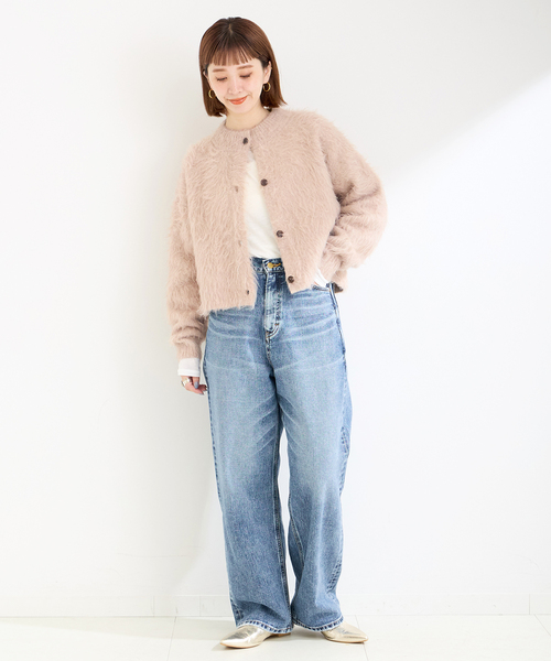 PRADA ファー付カーディガン