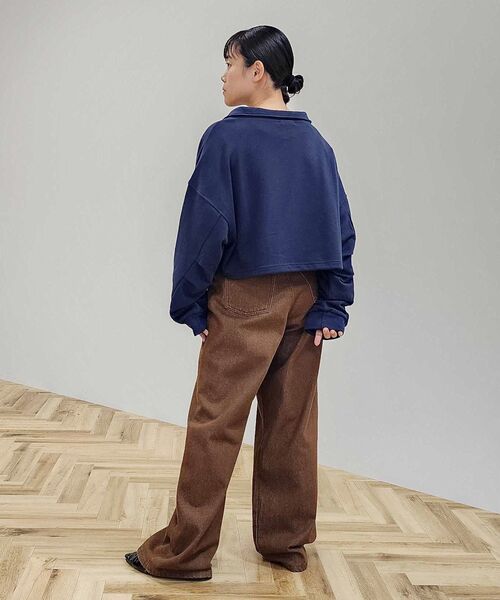 CRAFT STANDARD BOUTIQUE（クラフトスタンダードブティック）の「【WEB限定】裏毛ダブルジップショートスウェット（スウェット・レディース・ブラック/ホワイト系その他/ネイビー/杢グレー/グリーン系その他3/カーキ・FREE）」の11枚目の写真