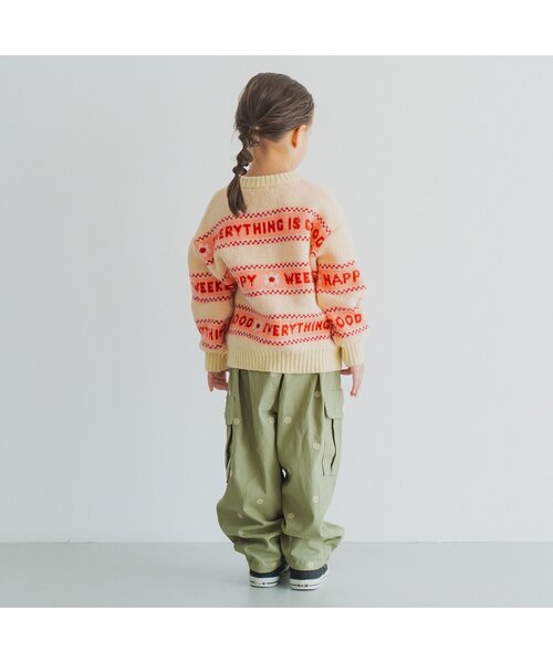 p.premier(ピードットプルミエ)の「【ジュニア対応】お花の刺繍のゆったりカーゴパンツ(カーゴパンツ・キッズ・ベージュ/カーキ・80/90/100/110/120/130/140)」の22枚目の写真