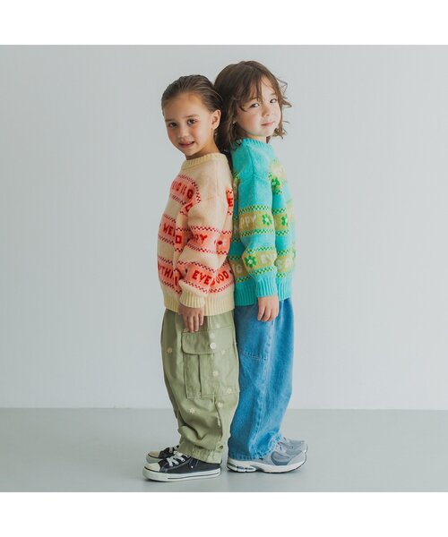 p.premier(ピードットプルミエ)の「【ジュニア対応】お花の刺繍のゆったりカーゴパンツ(カーゴパンツ・キッズ・ベージュ/カーキ・80/90/100/110/120/130/140)」の21枚目の写真