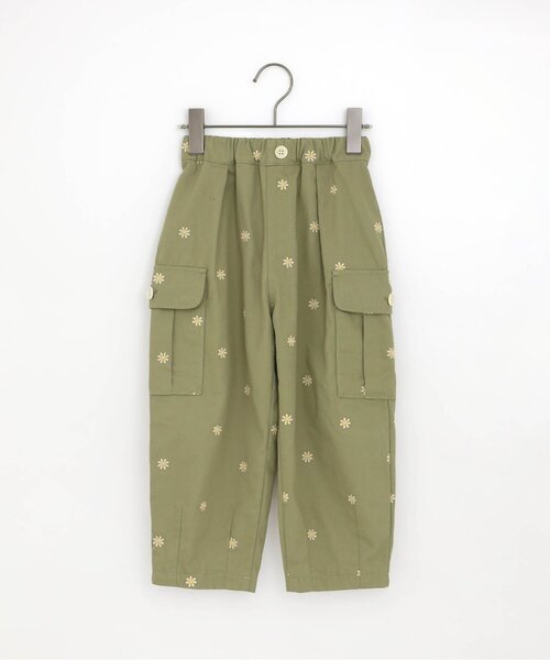 p.premier(ピードットプルミエ)の「【ジュニア対応】お花の刺繍のゆったりカーゴパンツ(カーゴパンツ・キッズ・ベージュ/カーキ・80/90/100/110/120/130/140)」の10枚目の写真