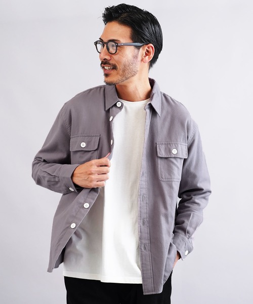 jiggys shop（ジギーズショップ）の「長袖CPOフランネルシャツ（シャツ/ブラウス・メンズ・グレー/ブラック/カーキ/グレー系その他/ネイビー/ホワイト・SMALL/MEDIUM/LARGE/X-LARGE）」の4枚目の写真