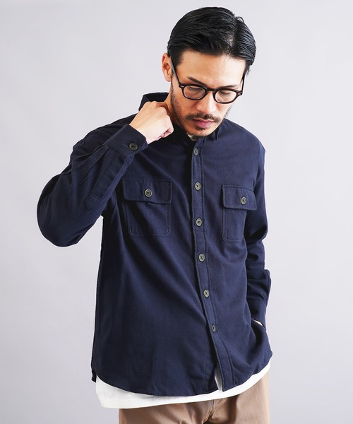 jiggys shop（ジギーズショップ）の「長袖CPOフランネルシャツ（シャツ/ブラウス・メンズ・グレー/ブラック/カーキ/グレー系その他/ネイビー/ホワイト・SMALL/MEDIUM/LARGE/X-LARGE）」の6枚目の写真