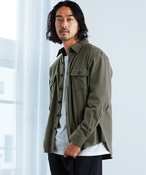 jiggys shop（ジギーズショップ）の「長袖CPOフランネルシャツ（シャツ/ブラウス・メンズ・グレー/ブラック/カーキ/グレー系その他/ネイビー/ホワイト・SMALL/MEDIUM/LARGE/X-LARGE）」の5枚目の写真