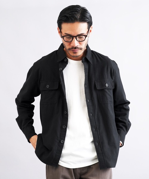 jiggys shop（ジギーズショップ）の「長袖CPOフランネルシャツ（シャツ/ブラウス・メンズ・グレー/ブラック/カーキ/グレー系その他/ネイビー/ホワイト・SMALL/MEDIUM/LARGE/X-LARGE）」の2枚目の写真