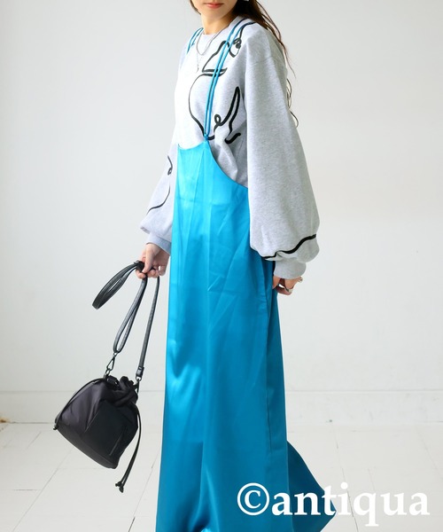 antiqua(アンティカ)の「ラインショートトレーナー(スウェット・レディース・ブラック/杢グレー・ONESIZE)」の11枚目の写真