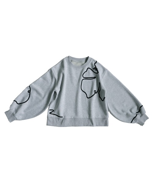 antiqua(アンティカ)の「ラインショートトレーナー(スウェット・レディース・ブラック/杢グレー・ONESIZE)」の15枚目の写真