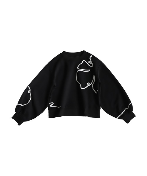 antiqua(アンティカ)の「ラインショートトレーナー(スウェット・レディース・ブラック/杢グレー・ONESIZE)」の14枚目の写真