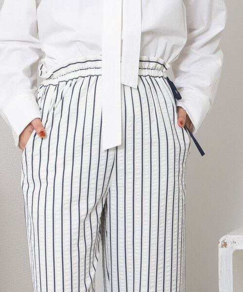 POU DOU DOU(プードゥドゥ)の「ストライプイージーパンツ(その他パンツ・レディース・アイボリー/ブラウン・M)」の11枚目の写真