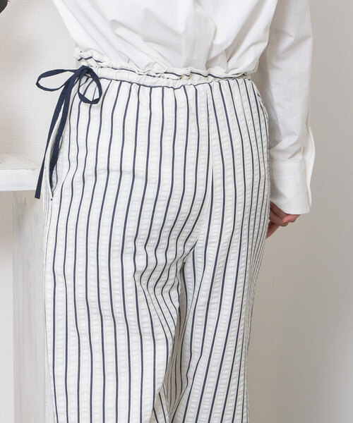POU DOU DOU(プードゥドゥ)の「ストライプイージーパンツ(その他パンツ・レディース・アイボリー/ブラウン・M)」の12枚目の写真