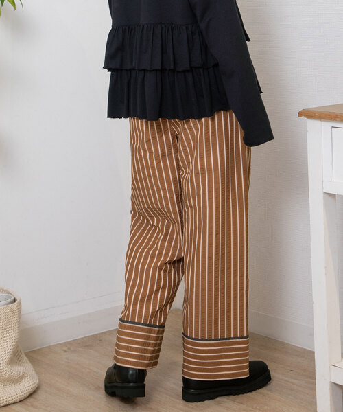 POU DOU DOU(プードゥドゥ)の「ストライプイージーパンツ(その他パンツ・レディース・アイボリー/ブラウン・M)」の14枚目の写真