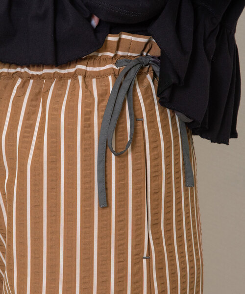 POU DOU DOU(プードゥドゥ)の「ストライプイージーパンツ(その他パンツ・レディース・アイボリー/ブラウン・M)」の21枚目の写真