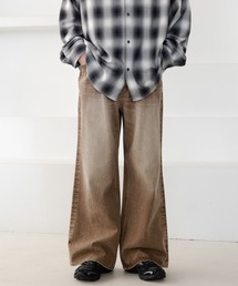 RAGEBLUE | ヴィンテージライク/バギーワイドデニムフレアパンツ(デニムパンツ)