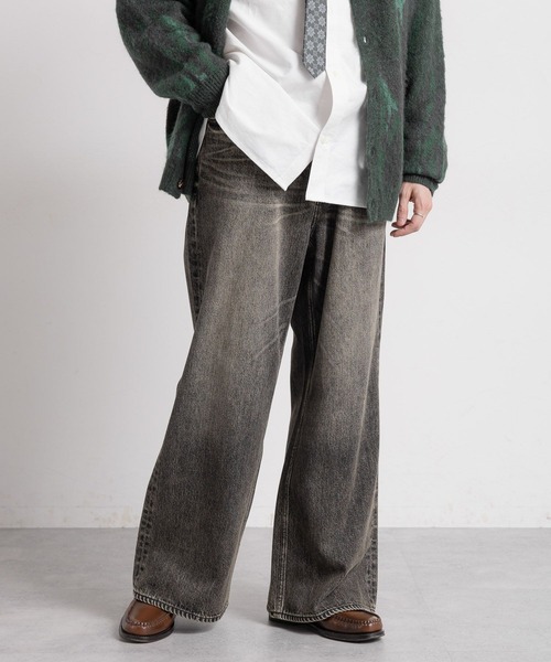 RAGEBLUE（レイジブルー）の「ヴィンテージライク/バギーワイドデニムフレアパンツ（デニムパンツ・メンズ・グレー/ブルー/ブラウン・SMALL/MEDIUM/LARGE）」の6枚目の写真