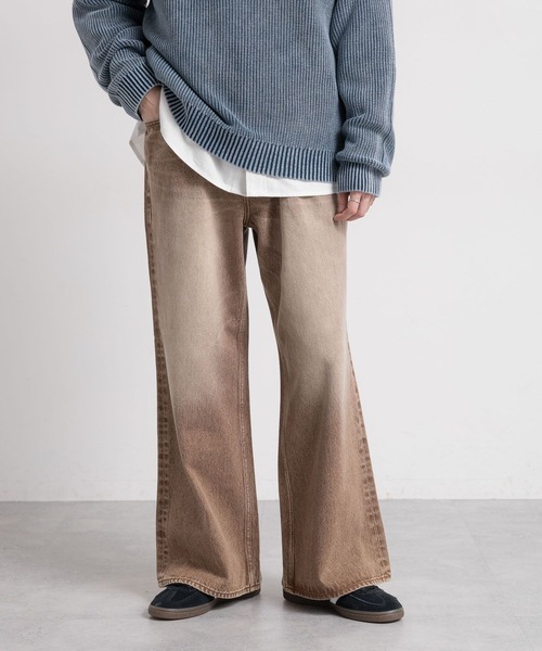 RAGEBLUE（レイジブルー）の「ヴィンテージライク/バギーワイドデニムフレアパンツ（デニムパンツ・メンズ・グレー/ブルー/ブラウン・SMALL/MEDIUM/LARGE）」の9枚目の写真