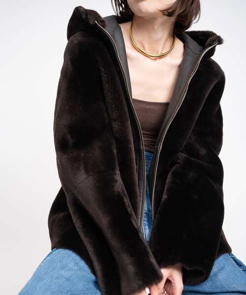 PAOLO GELLI/パオロジェリ リアルムートンフードジップブルゾン Noble（ノーブル）の「PAOLO GELLI/パオロジェリ フードジップブルゾン