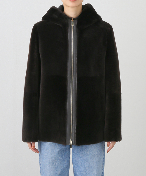 PAOLO GELLI/パオロジェリ リアルムートンフードジップブルゾン Noble（ノーブル）の「PAOLO GELLI/パオロジェリ フードジップブルゾン