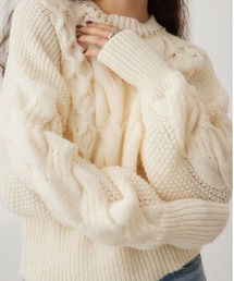 crie conforto | スタッズケーブルニット　長袖 / 冬服(ニット/セーター)