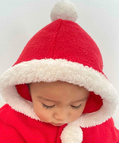 chil2（チルツー）の「サンタ ポンチョ（ポンチョ・キッズ・レッド・80-95cm/100-110cm）」の6枚目の写真