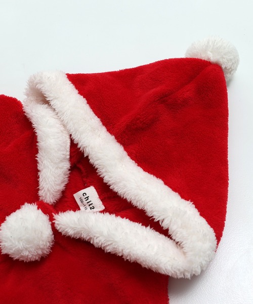 chil2（チルツー）の「サンタ ポンチョ（ポンチョ・キッズ・レッド・80-95cm/100-110cm）」の8枚目の写真