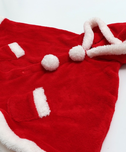 chil2（チルツー）の「サンタ ポンチョ（ポンチョ・キッズ・レッド・80-95cm/100-110cm）」の3枚目の写真