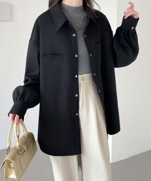 ABITOKYO（アビトーキョー）の「オーバーサイズスナップボタンルーズシャツ（シャツ/ブラウス・レディース・ブラック/ベージュ/パープル・M/L/XL）」の17枚目の写真
