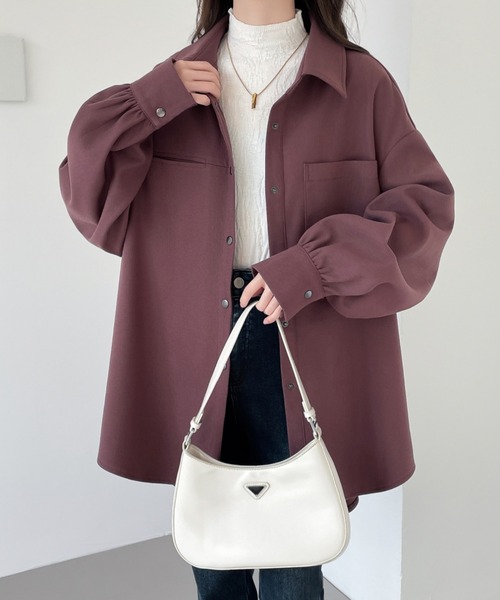 セール】オーバーサイズスナップボタンルーズシャツ（シャツ