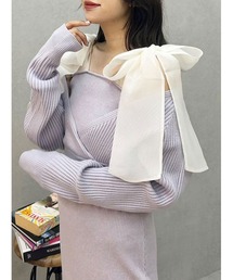 MERCURYDUO | 2WAYショルダーリボンマーメイドニットワンピース(ワンピース)