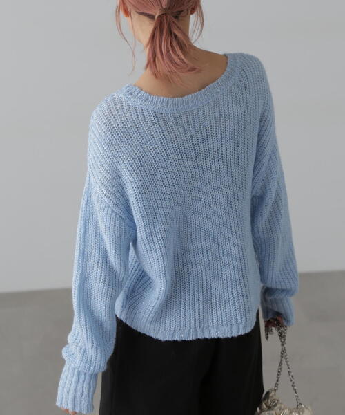 FREE'S MART（フリーズマート）の「[MFM]スパンコールカタアゼニット（ニット/セーター・レディース・ブルー/グレー/ホワイト・FREE）」の17枚目の写真