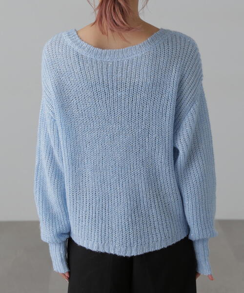 FREE'S MART（フリーズマート）の「[MFM]スパンコールカタアゼニット（ニット/セーター・レディース・ブルー/グレー/ホワイト・FREE）」の9枚目の写真