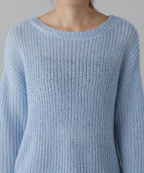 FREE'S MART（フリーズマート）の「[MFM]スパンコールカタアゼニット（ニット/セーター・レディース・ブルー/グレー/ホワイト・FREE）」の7枚目の写真