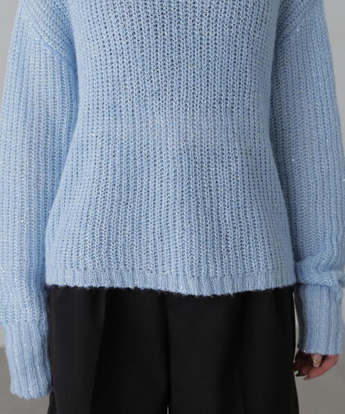 FREE'S MART（フリーズマート）の「[MFM]スパンコールカタアゼニット（ニット/セーター・レディース・ブルー/グレー/ホワイト・FREE）」の5枚目の写真