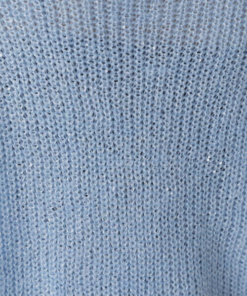 FREE'S MART（フリーズマート）の「[MFM]スパンコールカタアゼニット（ニット/セーター・レディース・ブルー/グレー/ホワイト・FREE）」の4枚目の写真